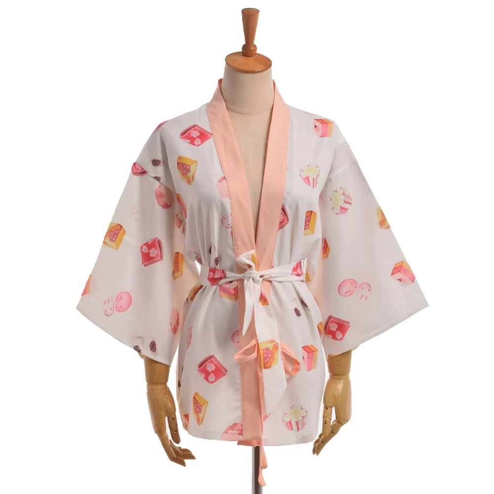 Японское кимоно Kawaii Wagashi Yukata кардиган Женская милая рубашка топы|shirt top|blouse shirtkimono
