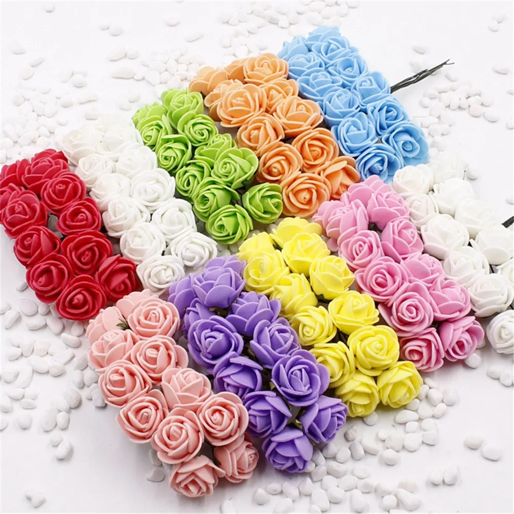 

Colorful 144Pcs Man Made Foam Rose Bride Flowers Bouquet Wedding Party Decor Artificial