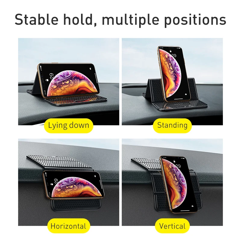 Baseus Universal Car Anti Slip Mat For Car Dashboard Auto Multi-Function Phone Coins Gel Sticky Pad Non Slip Mats Gadget