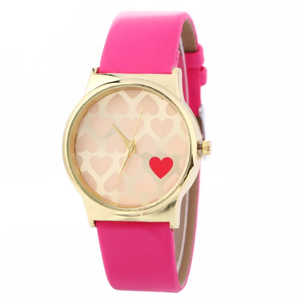 Рисунок в форме сердца Модные женские кожаные часы relogio feminino reloj mujer montre femme 2018