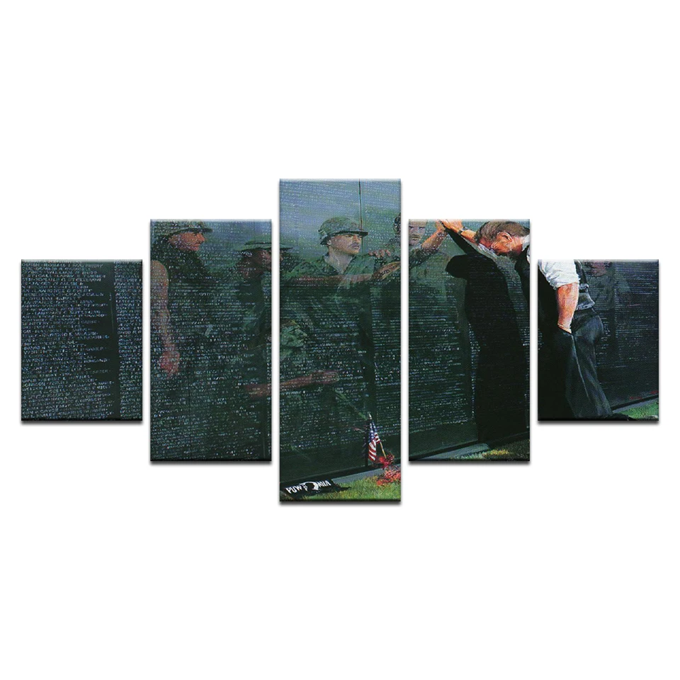 5 Pcs Vietnam Veterans Memorial Memorial Day Canvas Painting HD Print