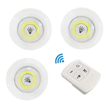 

Mini COB Led cabinet light 3 Lamps with Remote controller battery operated for Closet, Cabinet,Wardrobe,Bathroom,Hallway