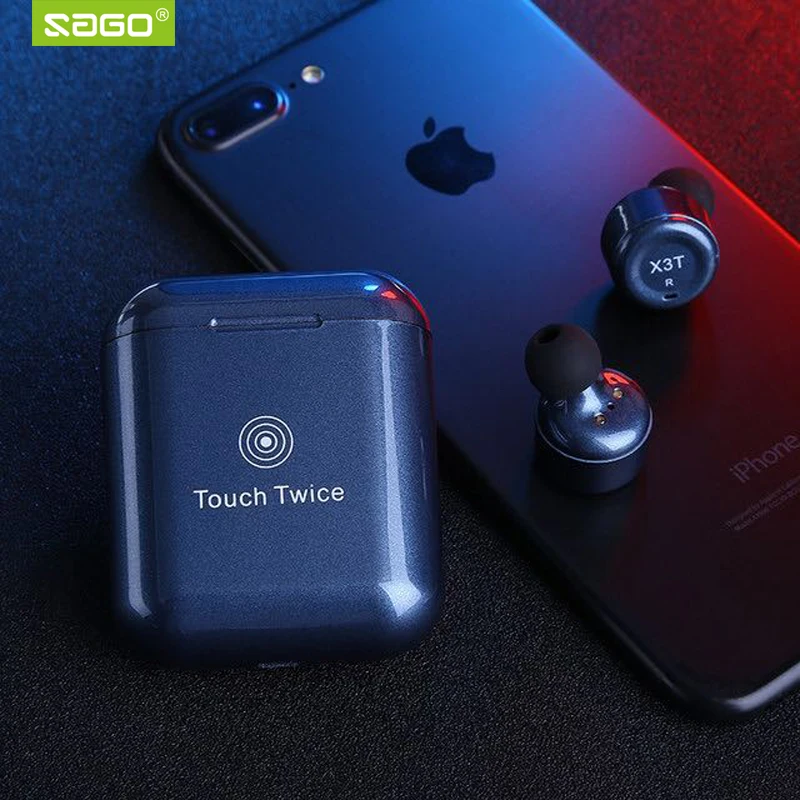 

SAGO X3T Sport In Ear Earphones Wireless Bluetooth 4.2 Stereo earbuds with Mic 240h Long standy for Xiaomi iphone Samsung phones