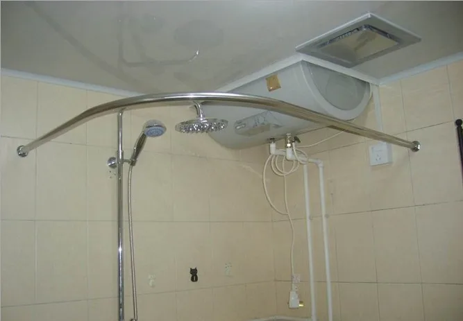 Curtain Rods corner shower curtain rods : Online Shop Curved U- L- 304 fan -shaped brick corner shower room ...