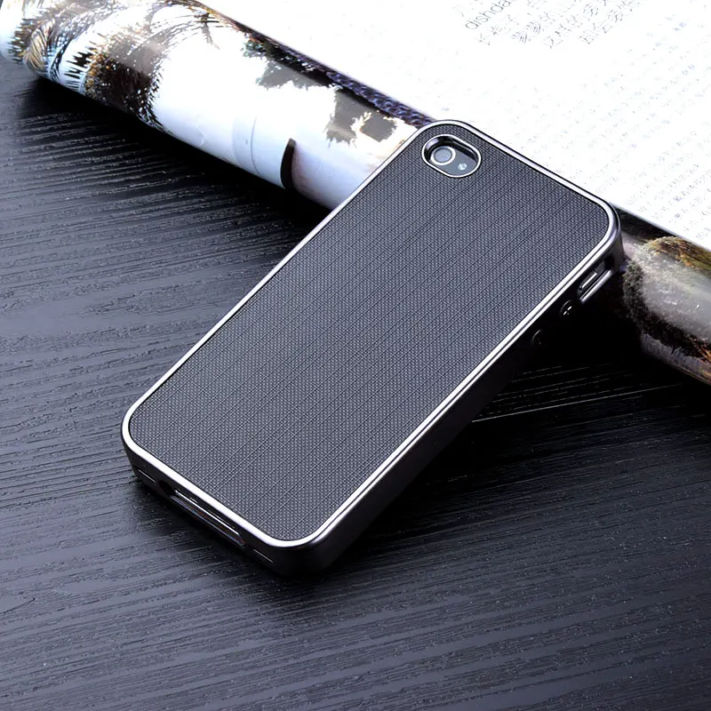 

for iphone 4s case Luxury plating soft silicone cover with bling grid leather sticker phone case for iphone 4 4s funda coque