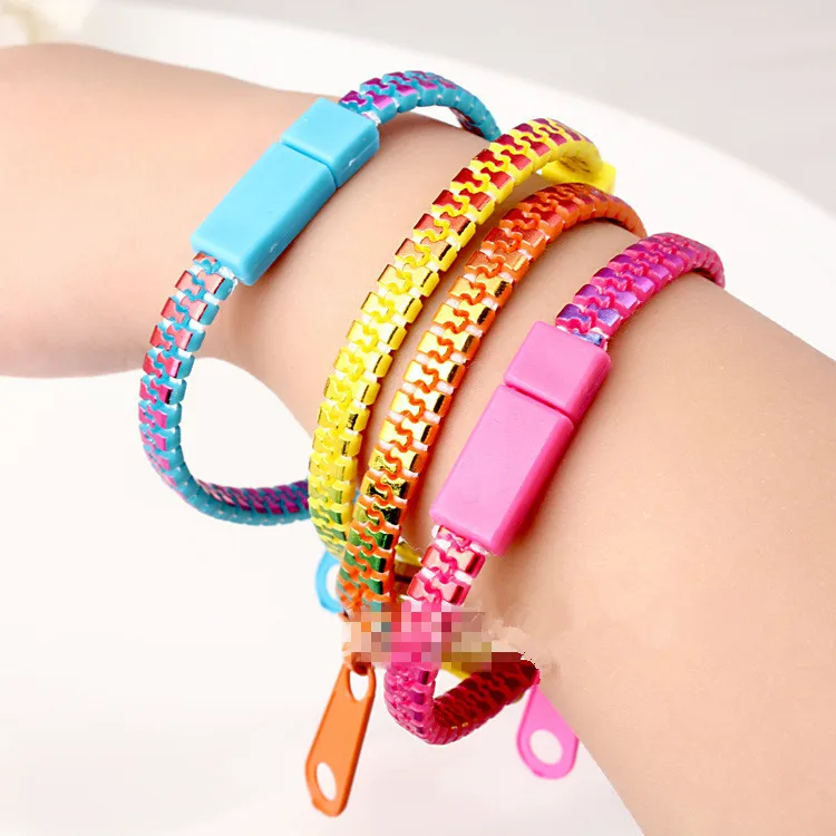 10 Pcs Colourful Zipper Bracelet Creative Students Por Adorn 10 Pcs Colourful Zipper Bracelet Creative Students Por Adorn Article Fashioin Bracelets Bangles For Women And Men In Charm From Jewelry