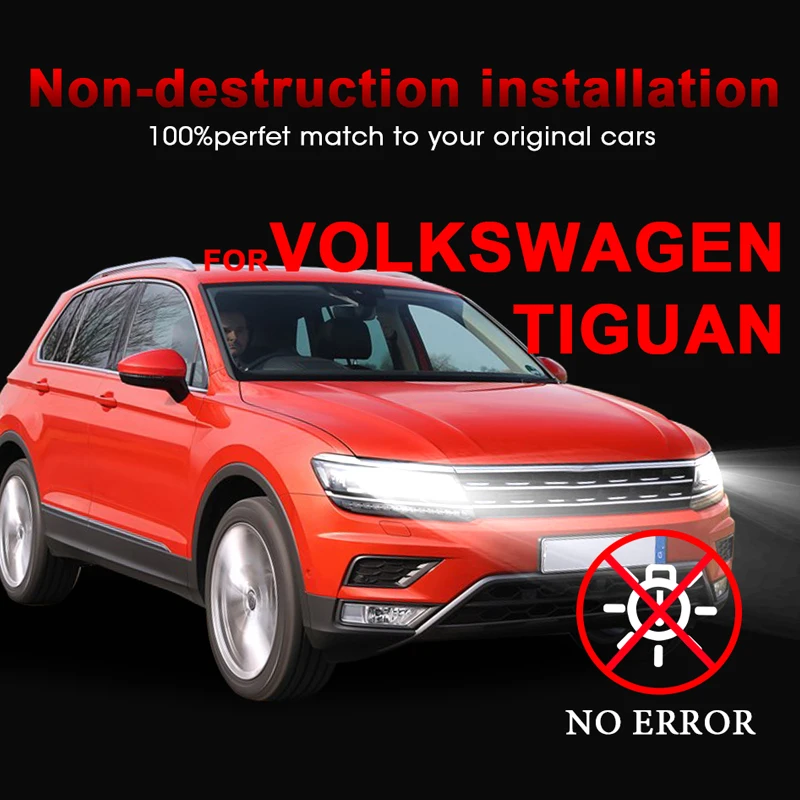 

For Volkswagen Tiguan hlxg 2PCS H7 LED Car LED Headlight Bulb Conversion Kit 72W 10000LM 6000K Cool White Light Car Accessories