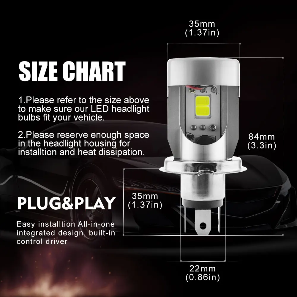 2 шт. COB 10000LM 50 W/pes 100 Вт/заданная величина H4 светодиодный фар, светодиодный фары, светодиодные фонари для автомобилей, 6000 K светодиодный Автомобильные фары 12 V 24 V