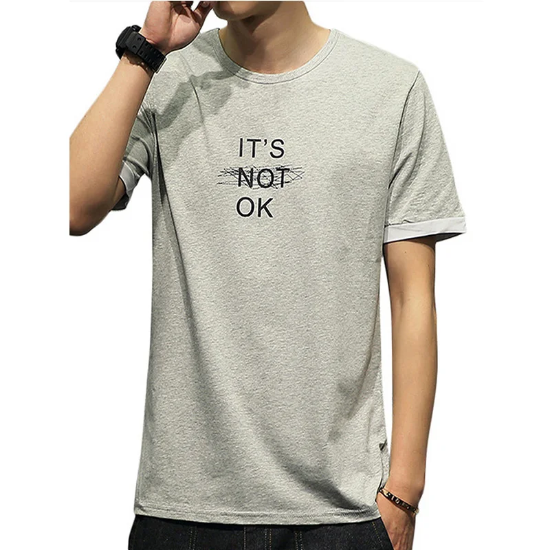 

Men's T Shirt Simple Letter Pattern Print Leisure T Shirt