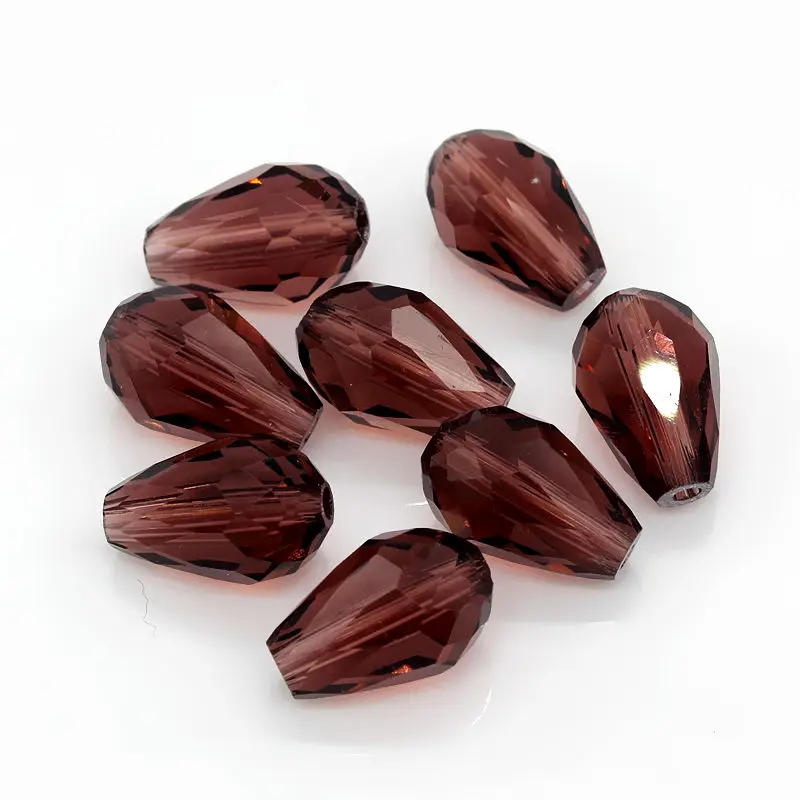 TOP quality 100pcs Wholesale Faceted Teardrop glass crystal Charm Loose