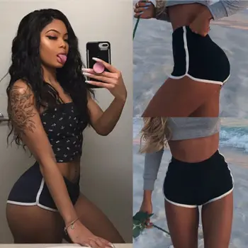 

Summer Women Shorts Workout Waistband Skinny Short
