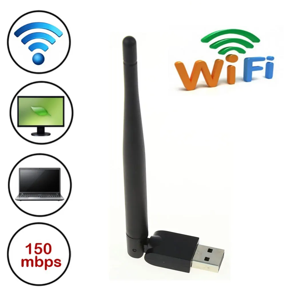 MT7601 150M USB Wi-Fi Беспроводной адаптер Антенна для спутникового ресивера для XP Vista Windows Linux Mac OS компьютера