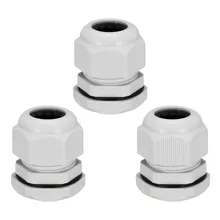 Uxcell 3 шт. M20/PG21 кабельный сальник для герметизации провода белый/черный Регулируемый Водонепроницаемый Пластик совместных Стопорная гайка с набивкой для детей возрастом от 6 12/13-18 мм дя кабеля