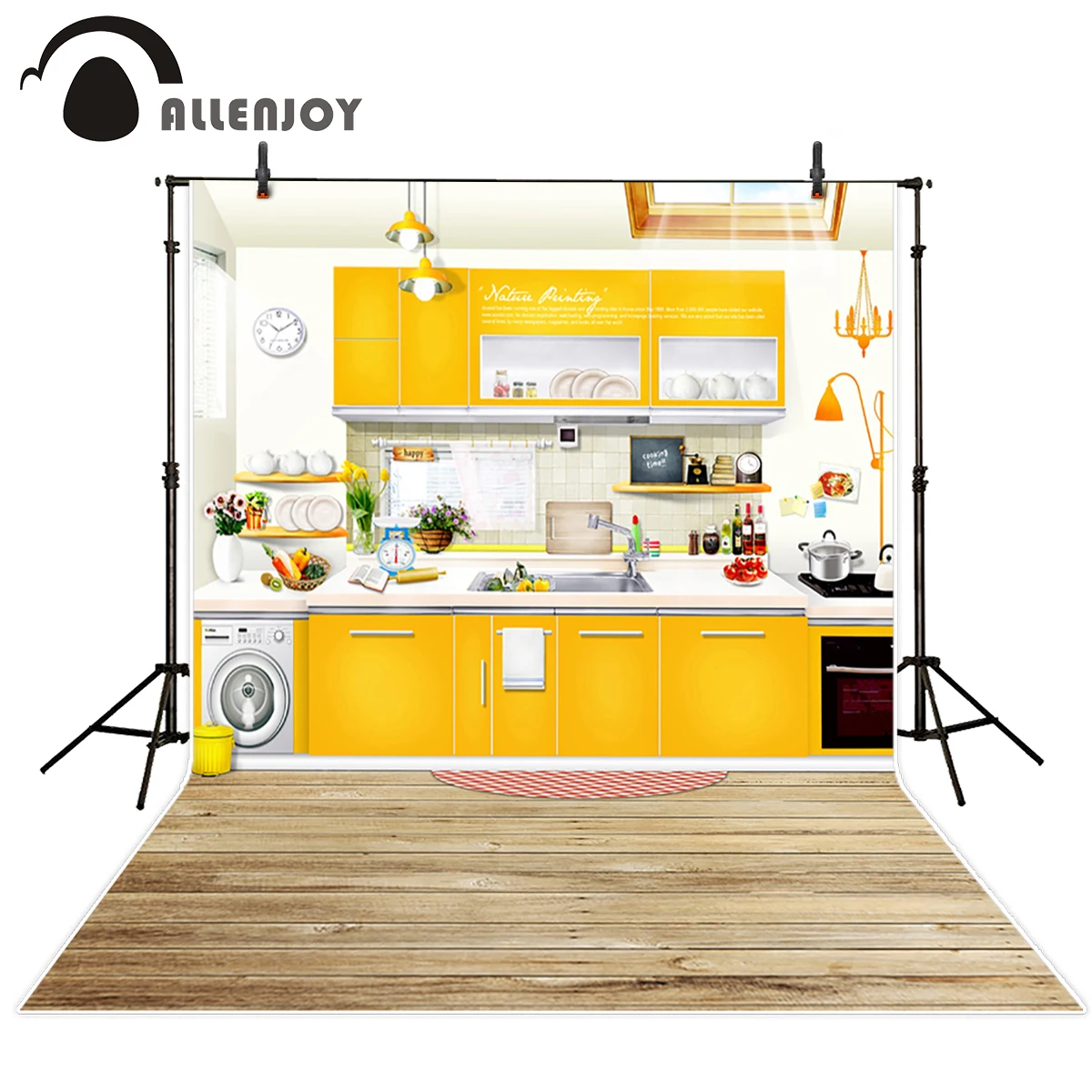 Allenjoy photography backdrops Kitchen backdrop wooden