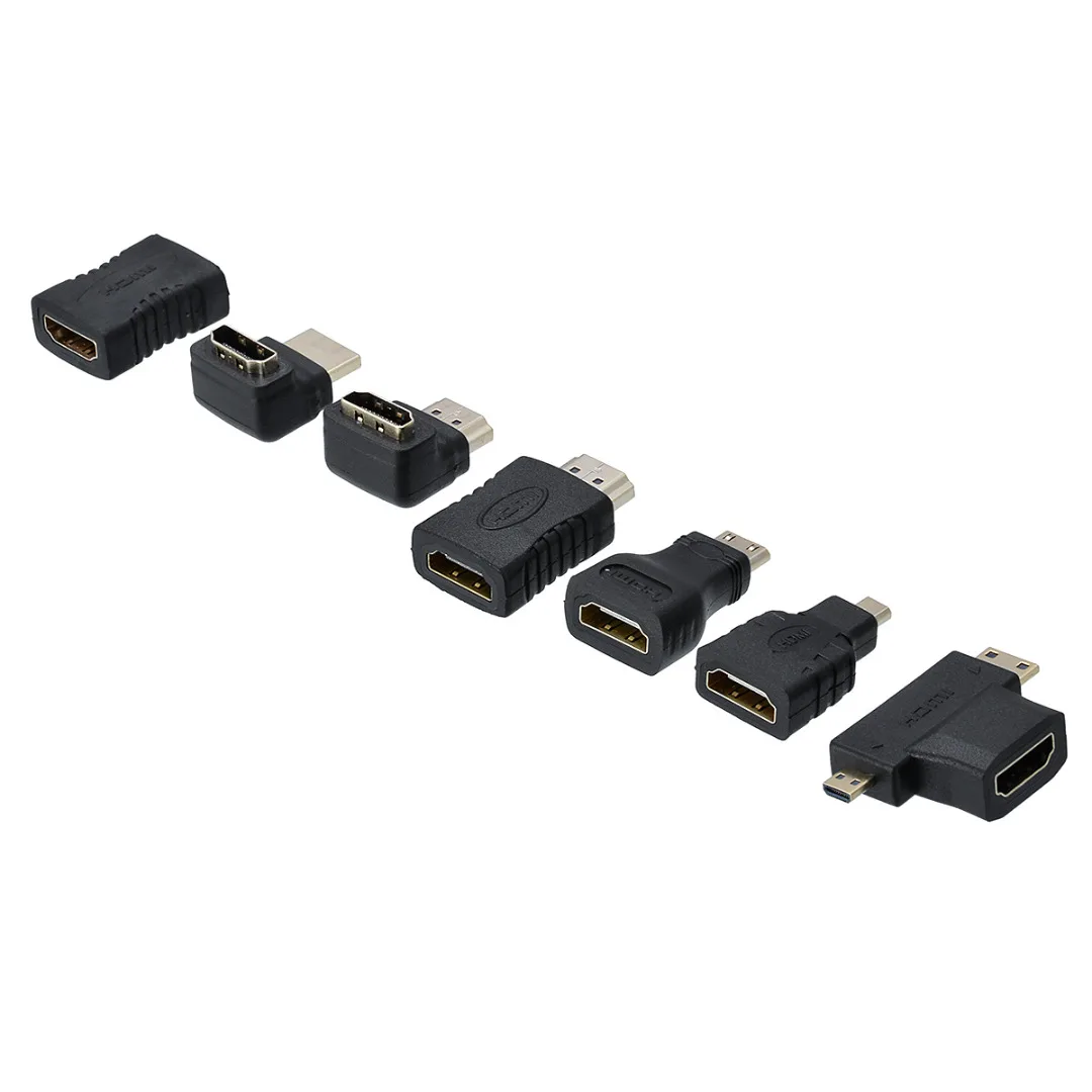 7pcs 2 in 1 HDMI Adapter kit High Quality HDMI Mini Micro Adapter Extender Converter Connector Kits for HDTV 7pcs 2 in 1 HDMI Adapter kit High Quality HDMI Mini Micro Adapter Extender Converter Connector Kits for HDTV