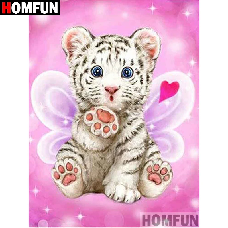 

HOMFUN 5D DIY Diamond Painting Full Square/Round Drill "Cartoon tiger" 3D Embroidery Cross Stitch gift Home Decor A01126
