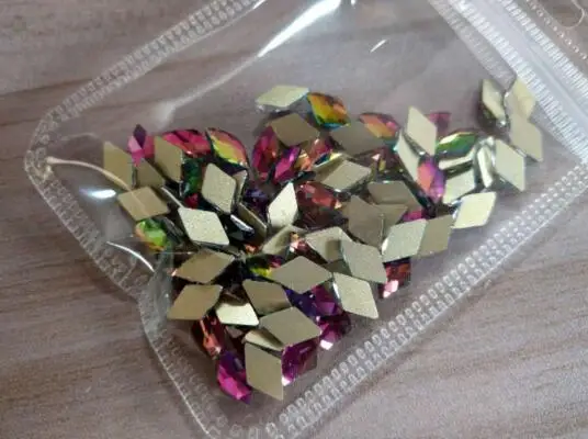 100Pcs/lot Rhombus Flat Back Rhinestones 10x6mm* 6 Colors Crystal Stones DIY Decorations Manicure Diamond For Nail Rhinestone