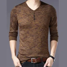НОВЫЕ комплекты осень/зима V получил деловой свитер чистого цвета с длинными рукавами культивировать нравственность мужской модный трикотаж