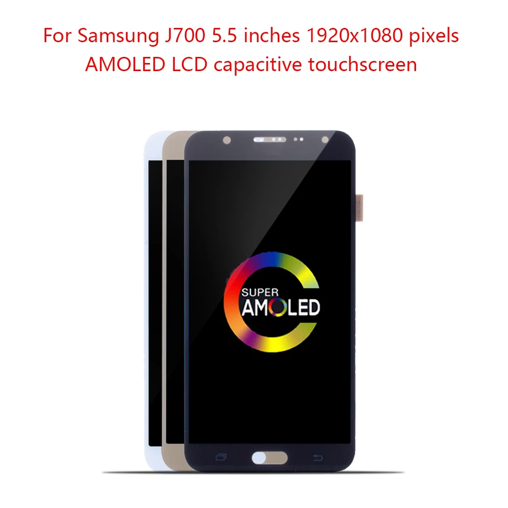 Super AMOLED 5,5 дюймовый Экран для SAMSUNG Galaxy J7 J700 J700F J700M J700H ЖК-дисплей Дисплей из тисненой жести Запчасти