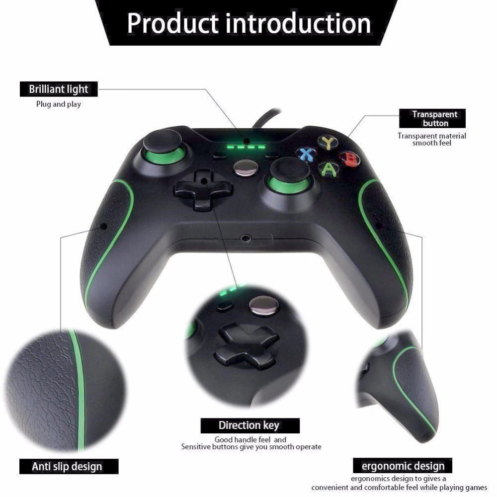USB геймпад проводной джойстик Ручка джойстика для Microsoft xbox one/ Windows PC/xbox один тонкий