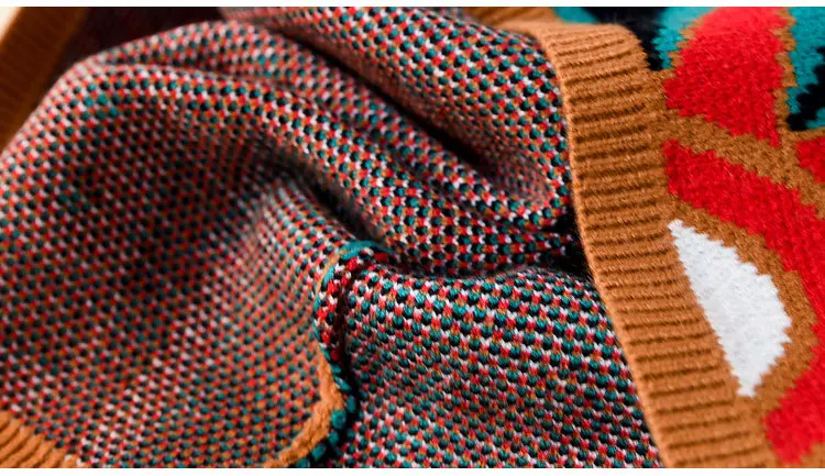 Брендовые зимние женские короткие трикотажные платья с разноцветным принтом больших размеров теплые свитера с длинным рукавом Повседневные Вечерние платья Vestidos