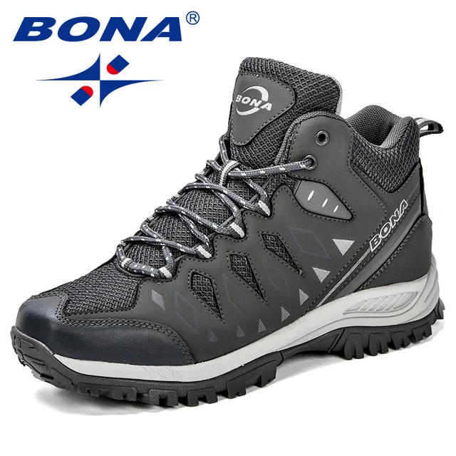 BONA New Design Men Shoes Mountain Big Size Brand Shoes Men Anti-Slippery Hiking Shoes Comfortable Men Outdoor Jogging Shoes