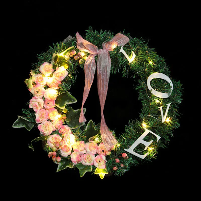 

DIY Wedding Home Party Event Floral Garland Artificial Rose Flower Wreath Door Threshold Flower Christmas Thanks Giving Decor