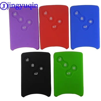 

jingyuqin 10p Silicone Remote Car-Styling Key Cover Case Protector Sticker For Renault Clio Logan Megane 2 3 Koleos Scenic Card