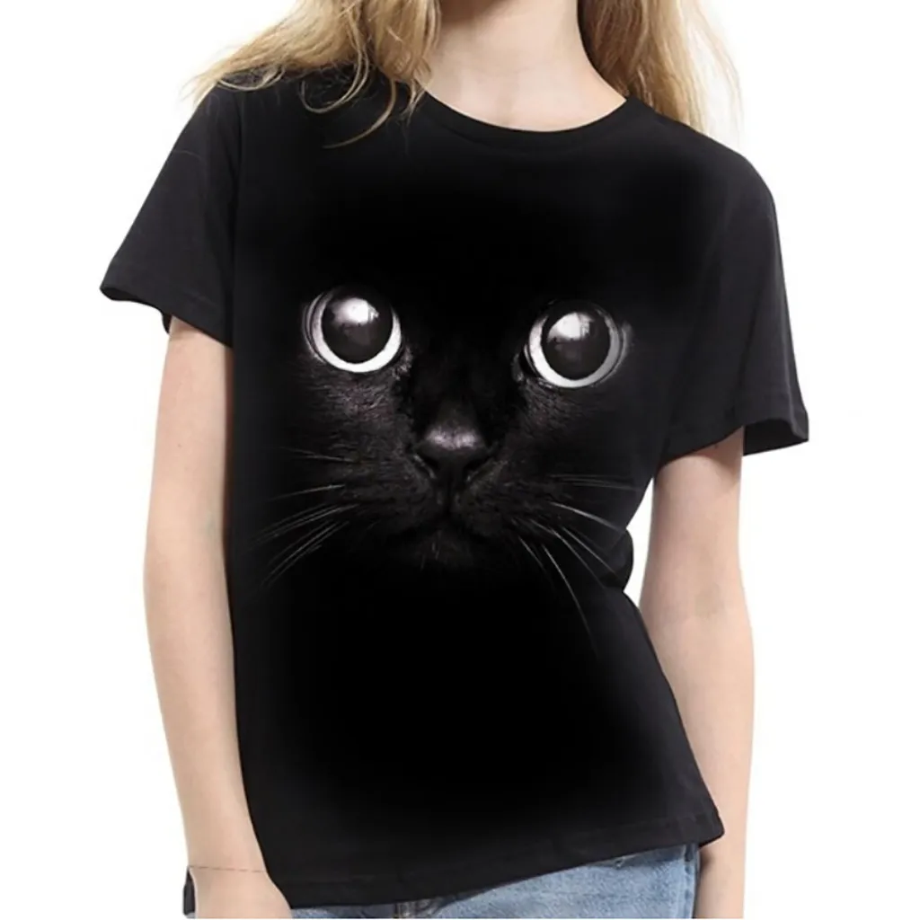 

Cat 3D Print Animal ladies T-shirt plus size 3XL Women Summer Shirts Harajuku funny cute shirt white T-shirt female tops 2019