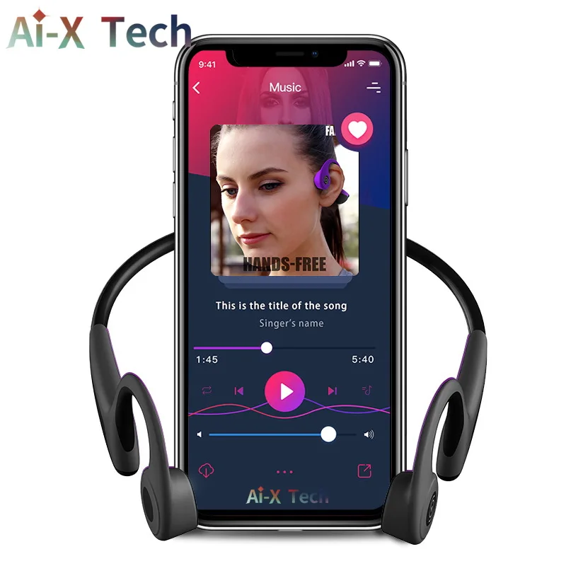 

Sports earphones Bluetooth 5.0 Bone Conduction wireless headset Handsfree BT headphones Preventing hearing loss Bone Vibration
