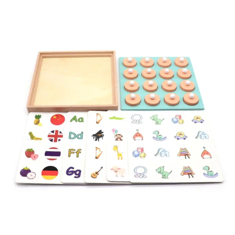 

Kids Wooden Memory Match Chess Game Children Early Educational 3D Puzzles Family Party Casual Game Toy