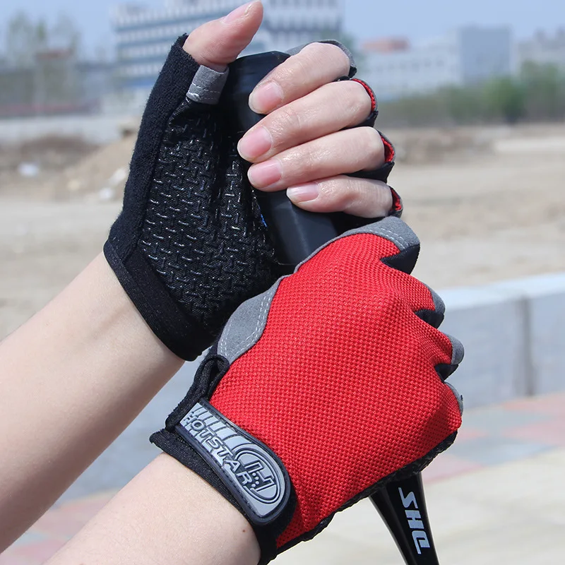 Non-Slip Half-finger Gel Gloves for Women & Men's Outdoor Sports Badminton Fitness Mountaineering Bike Bicycle Riding Fingerless