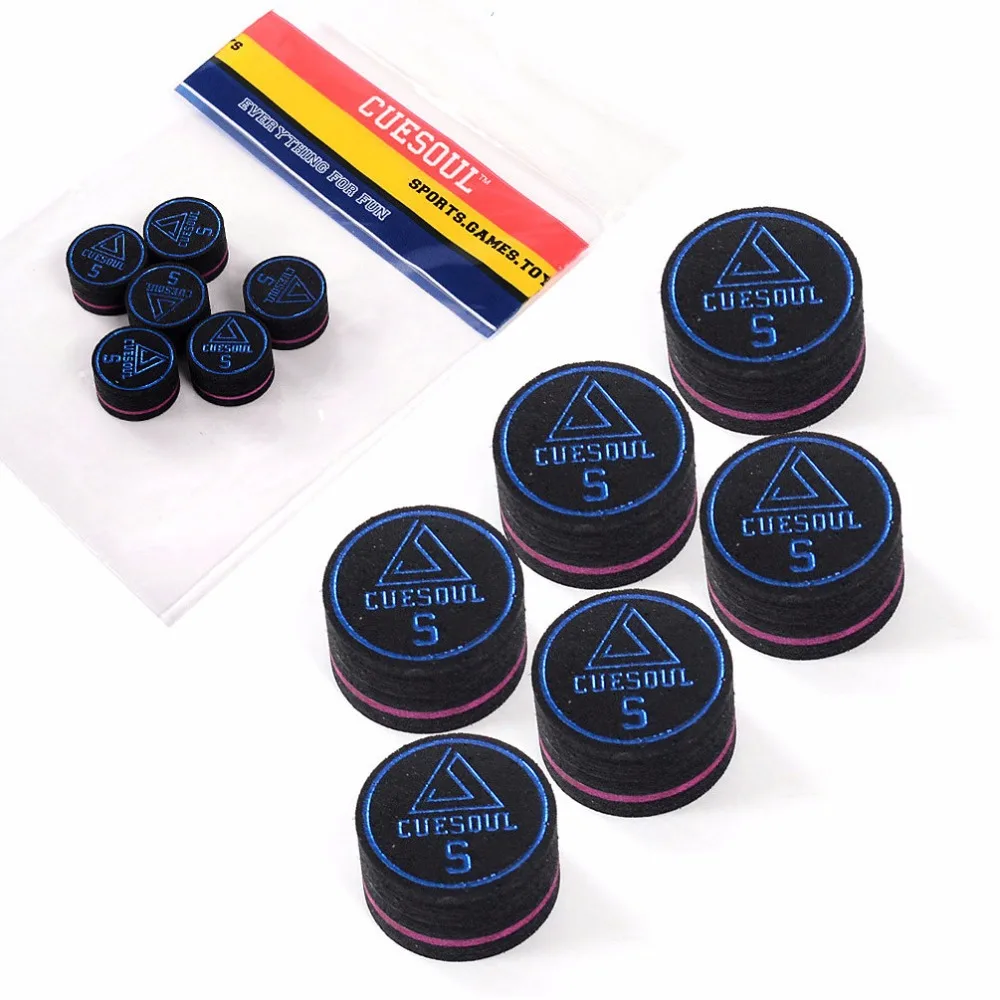 

Free Shipping 6pcs/set Cuesoul 14mm 9 Layer S Baked Pig Leather Billiard Snooker Pool Cue Tip From Billiard Accessories Supplies