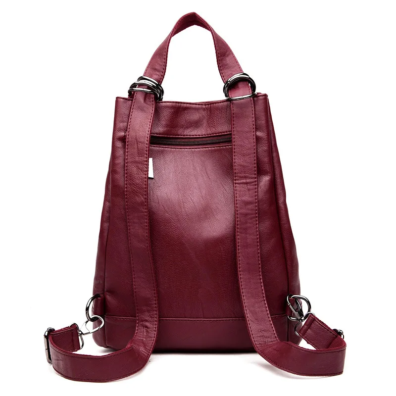 2019 женский рюкзак mochila feminina повседневный многофункциональный кожаный сумка на