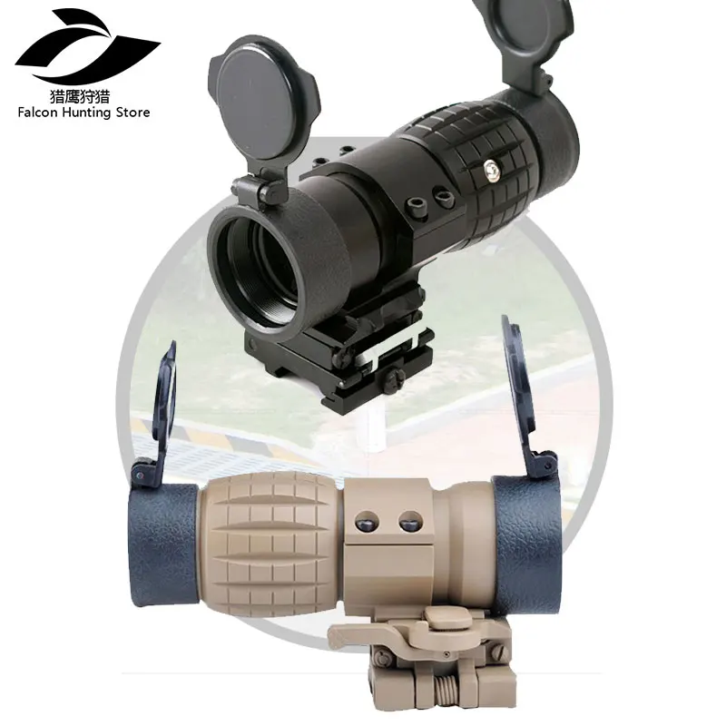 

Ak rifle scope weapon Red Dot Sight Scope 3X Magnifier with Flip up Side Picatinny Rail Mount Hunting