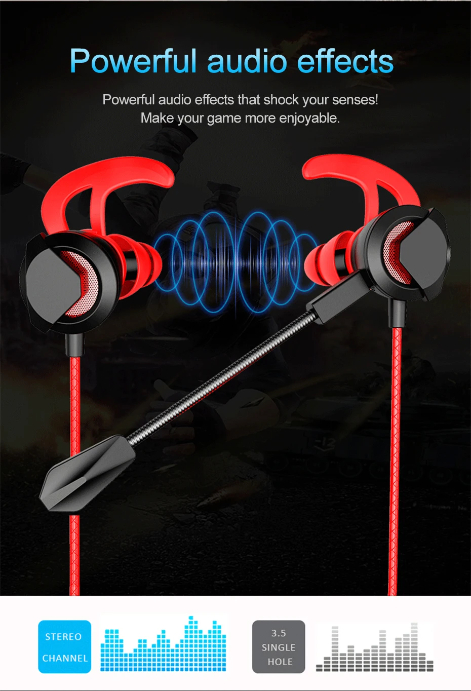 Wired Earphone With Micphone For Computer Mobile Phone Games Wired Headset Hifi Earphone In-ear Earphone Wired Gaming Headset   (8)
