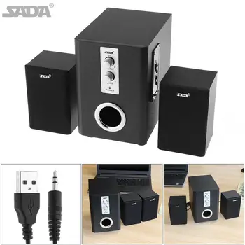 

SADA Combination Wooden Subwoofer Speaker Column Computer Speaker with TF USB Bluetooth for Desktop PC Mobile Phone