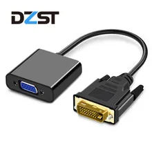 DZLST DVI to VGA Active Full HD 1080P Male to Female DVI-D 24+1 to VGA Cable 25 Pin Video Converter for Laptops TV Projector PC
