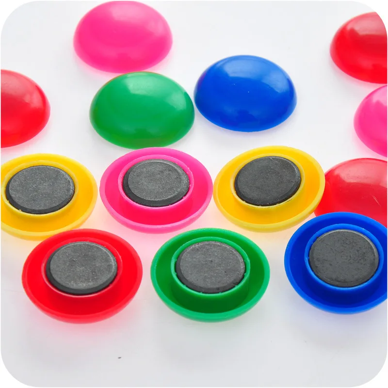 

24 Pcs 3cm Round Design Refrigerator Fridge Whiteboard Decor Magnets Buttons can CSV