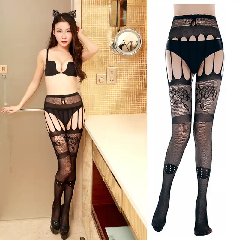 ligas negras lenceria