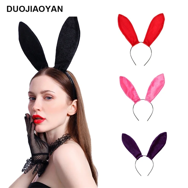

DUOJIAOYAN Costume Halloween Headpiece Party Sexy Bunny Girls Headwear Rabbit Ears Headband Nylon Fabric