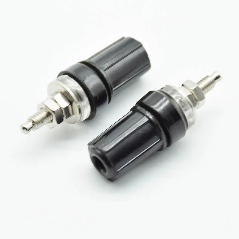 Paire de fiches banane rouge et noire 4mm M4 en cuivre laiton, connecteurs pour modélisme.