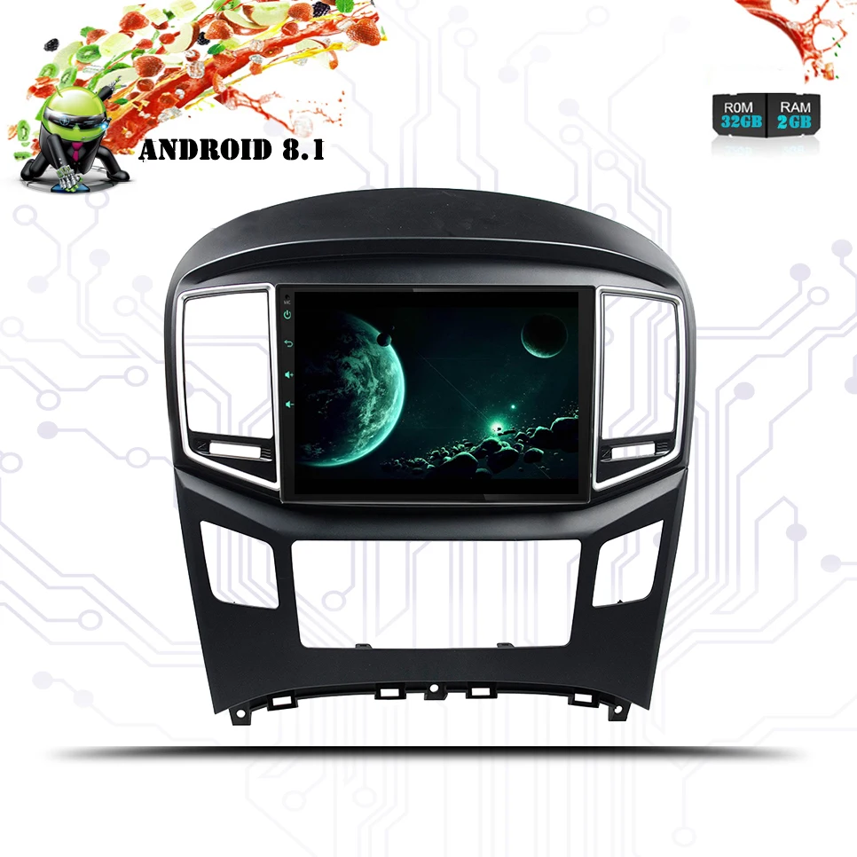 

9'' 2 din Android 8.1 Car Dvd Player For Hyundai H1/Starex/i800 iLOAD 2016 -18 Radio tape recorder Video Gps WIFI Stereo audio