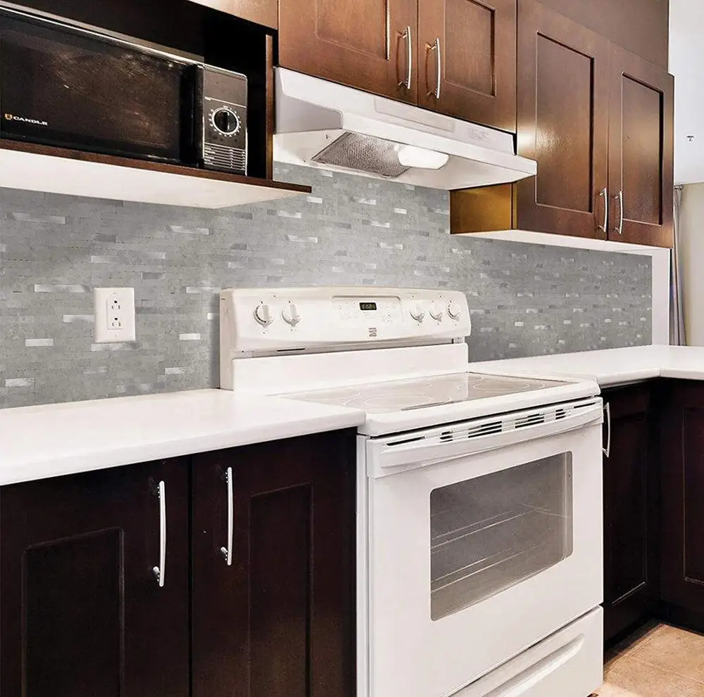 Vividtiles очистка и палочка каменная плитка Backsplash металлическая серая щетка