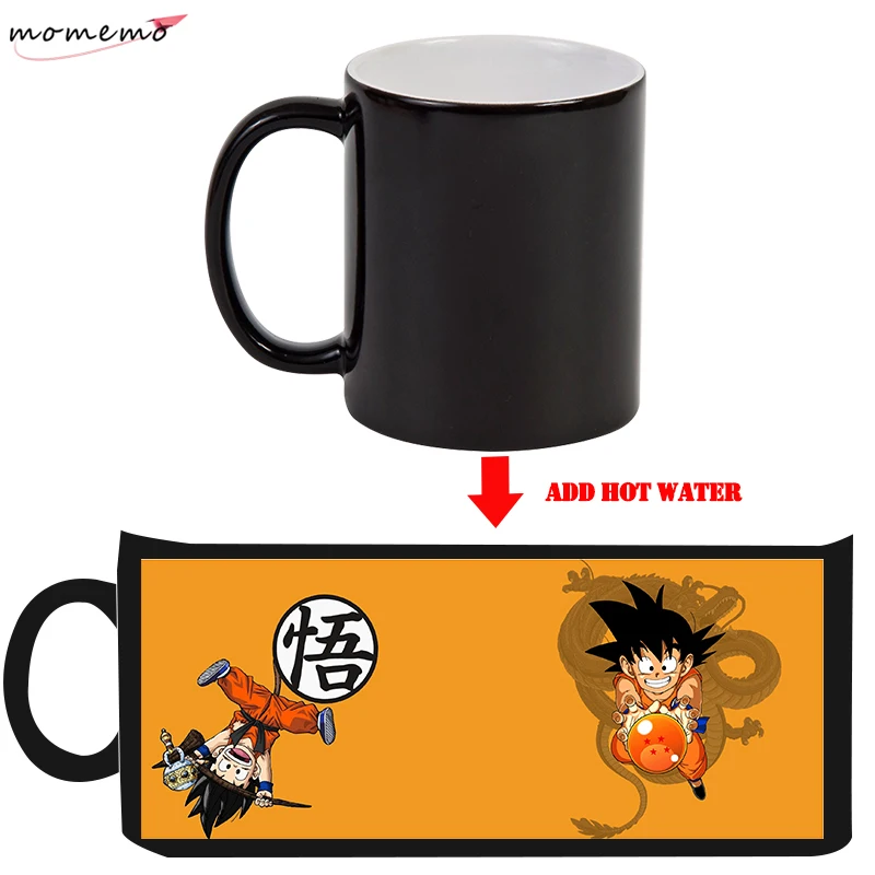 

MOMEMO Children son gokou changing color Magic mugs cartoon Dragon Ball Ceramic mugs changing color coffee Milk tea mugs cups
