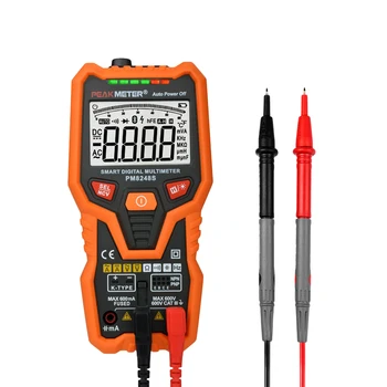 

Smart Meter Digital Multimeter 8888 Count Auto Range Ampere Temperature Meter Voltage Frequency Tester With LED And Holder