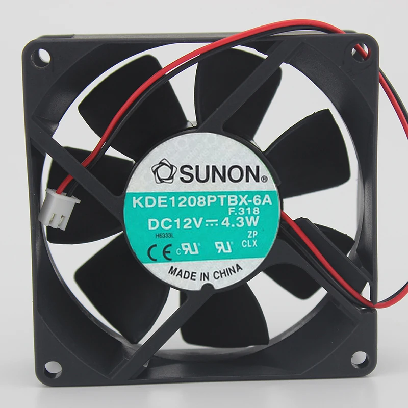 

KDE1208PTBX-6A 8025 8CM 12V 4.3W Double Ball Chassis Fan