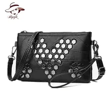 Женские сумки-мессенджеры известного бренда с заклепками, женская сумка из натуральной кожи, модная Высококачественная сумка-клатч, женская сумка на плечо