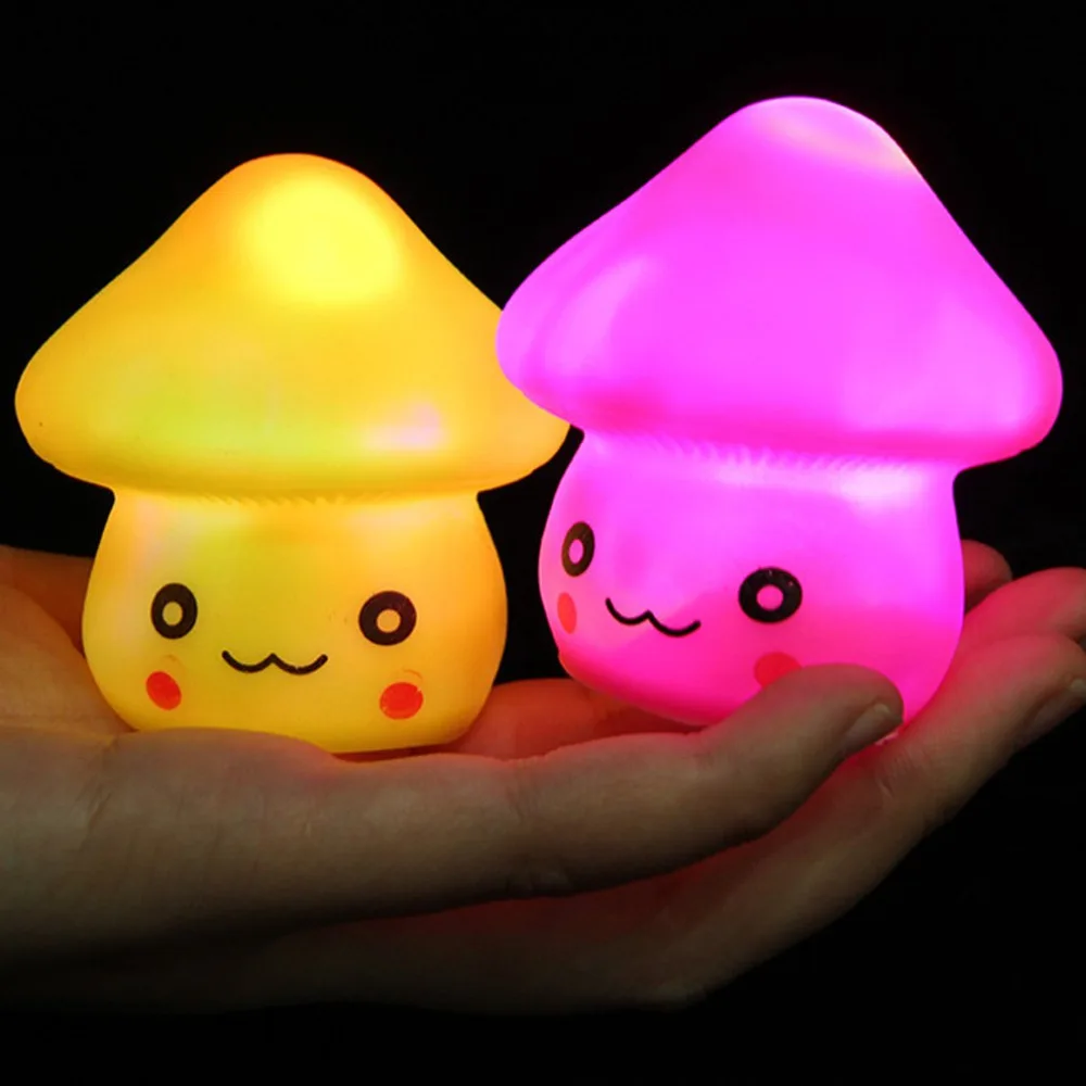 

Colorful Gradient LED Mushroom Nightlight Magic Bedside Sleeping Desk Table Lamp Decoration GC001040 Color Random