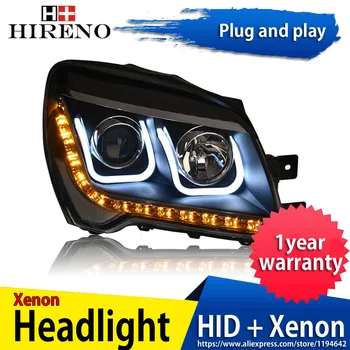 

Hireno Headlamp for 2007-2015 KIA Sportage Headlight Headlight Assembly LED DRL Angel Lens Double Beam HID Xenon 2pcs